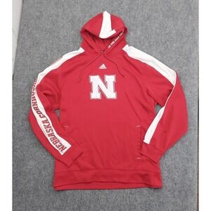 Nebraska‎ Cornhuskers Sweatshirt Hoodie Mens 2XL XXL Red Pullover Sweater Adidas